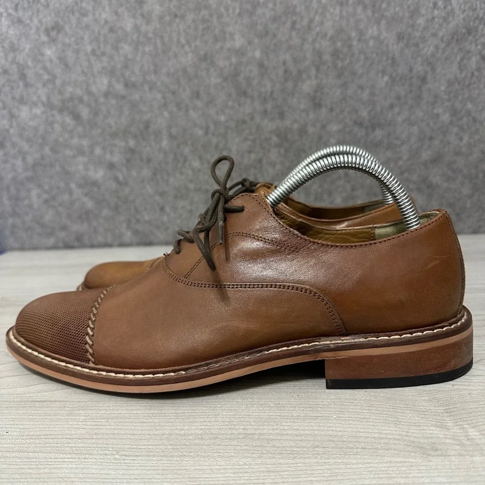 Giorgio Brutini Mens Size 8 Brown Leather Cap Toe‎ Oxford Dress Shoes Classic